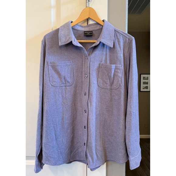 Women's NWOT Light Purple 32 Degrees Heat Warm Soft Flannel Button Down Shirt L - Picture 9 of 9